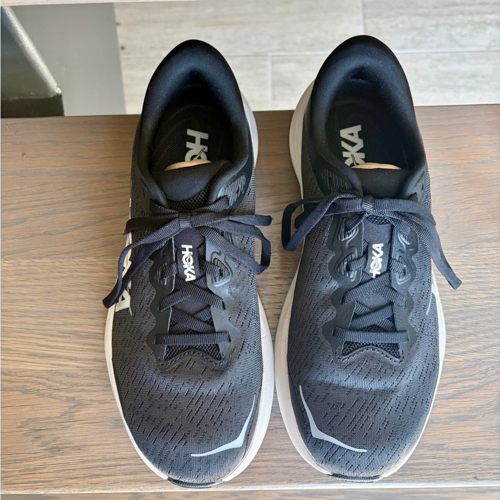 Hoka Black and White Women’s Athletic Shoes - Solimar2